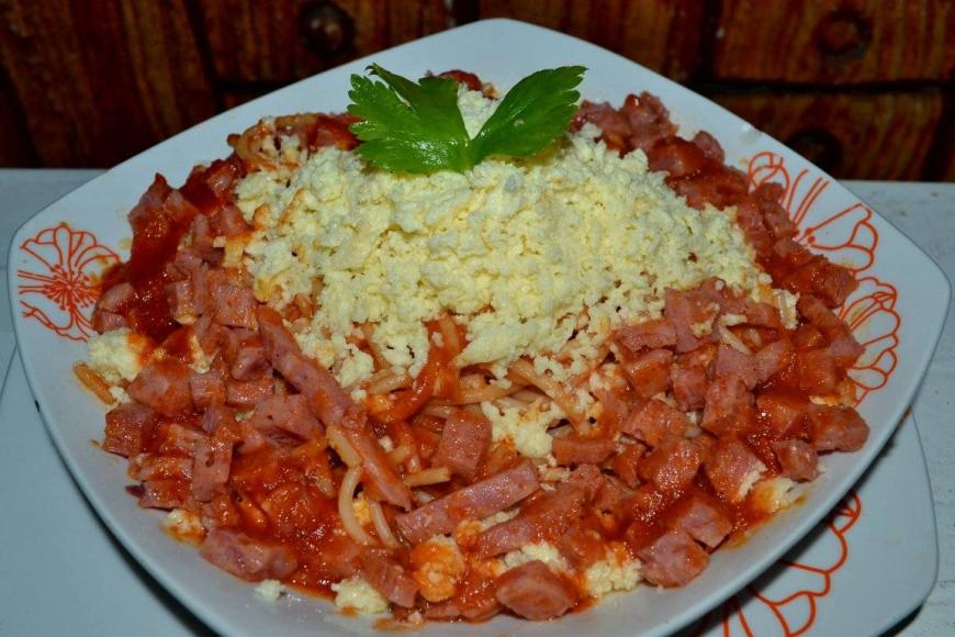 Spaguettis con Jamón